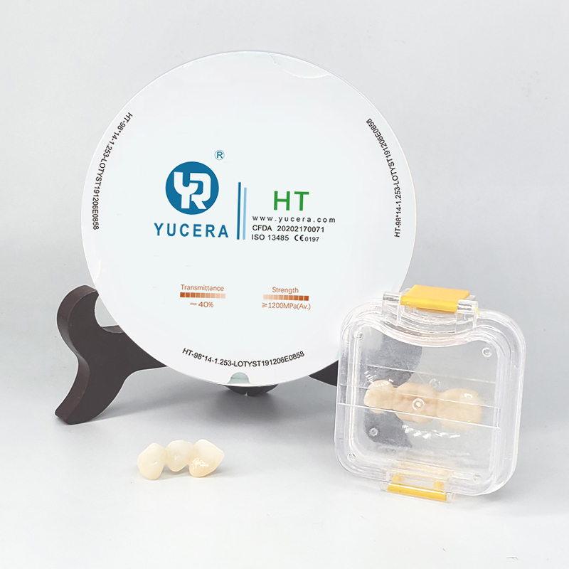 YUCERA 95mm HT 고투명 CAD CAM 치과 재료 제조업체 치과 실험실 소모품 지르코니아 블록 공장 가격