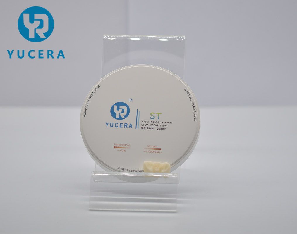 YUCERA ST White 지르코니아 블록 치과용 지르코니아 디스크 치아 화이트 블록 온라인 기술 지원 5년 Class II CE ISO