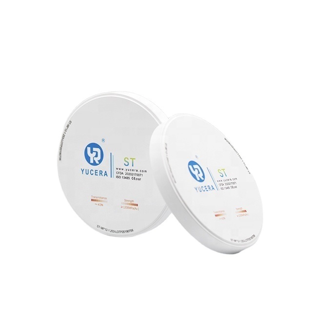 YUCERA ST White 지르코니아 블록 치과용 지르코니아 디스크 치아 화이트 블록 온라인 기술 지원 5년 Class II CE ISO