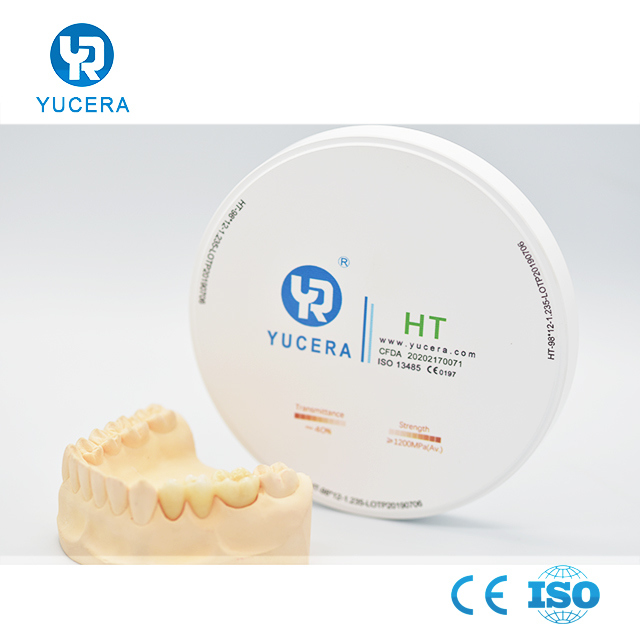 YUCERA 98mm HT 고투명 CAD CAM 치과 재료 제조업체 치과 실험실 소모품 지르코니아 블록 공장 가격