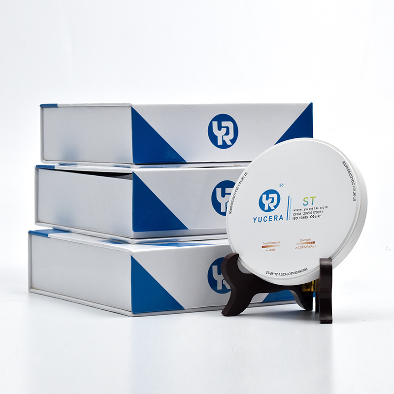 Yucera 공장 가격 치과 슈퍼 반투명 ST 98mm 95mm 화이트 블록 세라믹 디스크 Cad Cad 시스템 5축 밀링 머신용