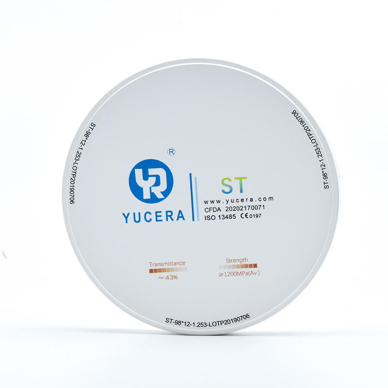 Yucera 공장 가격 치과 슈퍼 반투명 ST 98mm 95mm 화이트 블록 세라믹 디스크 Cad Cad 시스템 5축 밀링 머신용