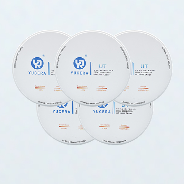 Yucera 공장 가격 치과 슈퍼 반투명 ST 98mm 95mm 화이트 블록 세라믹 디스크 Cad Cad 시스템 5축 밀링 머신용