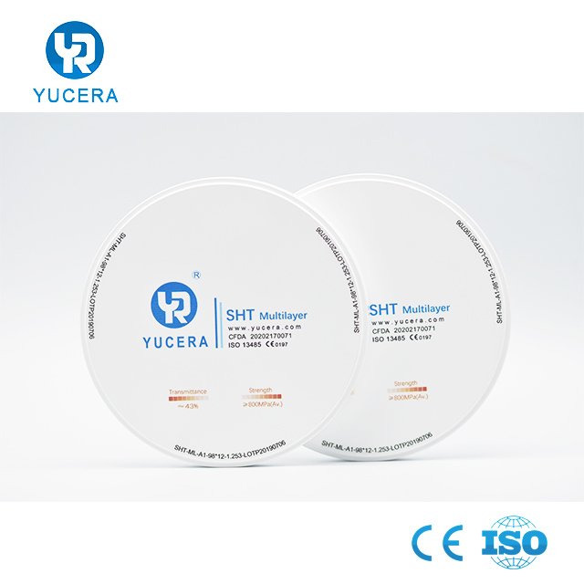 YUCERA Dental Products  Multilayer Dental  Zirconia Blocks for Dental Cad Cam Milling Machine