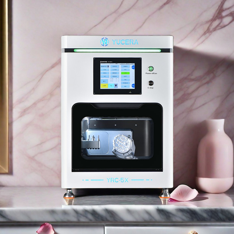 Yucera 컴팩트 치과 실험실 장비 5축 CAD/CAM 밀링 머신 (소형 크라운 & 브릿지 제작용)