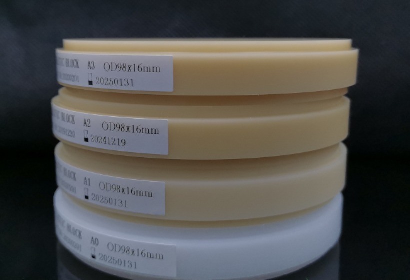 Yucera Pmma 멀티레이어 98mm 치과 재료 제품 CAD CAM Pmma 디스크
