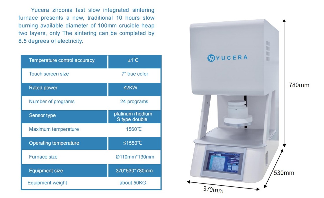 최고 가격 YUCERA F10+ 지르코니아 소결로 소결 오븐 치과 실험실 장비
