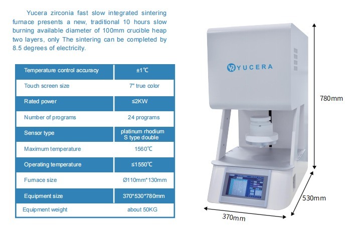 최고 가격 YUCERA F10+ 지르코니아 소결로 소결 오븐 치과 실험실 장비