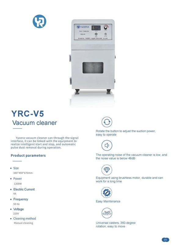 Yucera YRC-V5 지르코니아 진공 청소기 치과 기공소 먼지 제거 효율적인 여과 정밀 작업대 청소 신뢰성