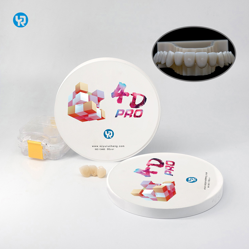 YR 98mm 지르코니아 블록 4D Pro 인공 치아 틀니 (치과 밀링 및 소결용)