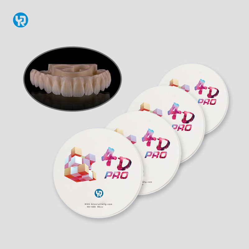 YR 98mm 지르코니아 블록 4D Pro 인공 치아 틀니 (치과 밀링 및 소결용)