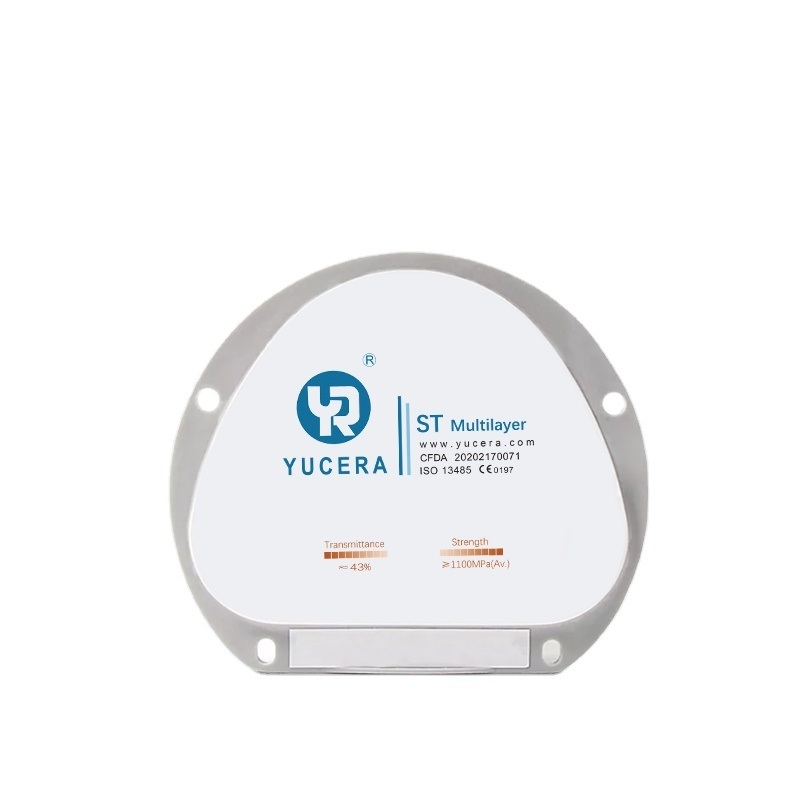 Yucera ST 멀티레이어 지르코니아 블록 - CAD/CAM 치과 응용 분야를 위한 고성능 솔루션