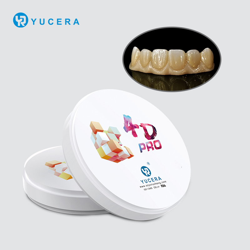 치과용 지르코니아 블록 YUCERA 4D Pro (1200MPa/43-57% 투과율) | 멀티 레이어 그라데이션 기술