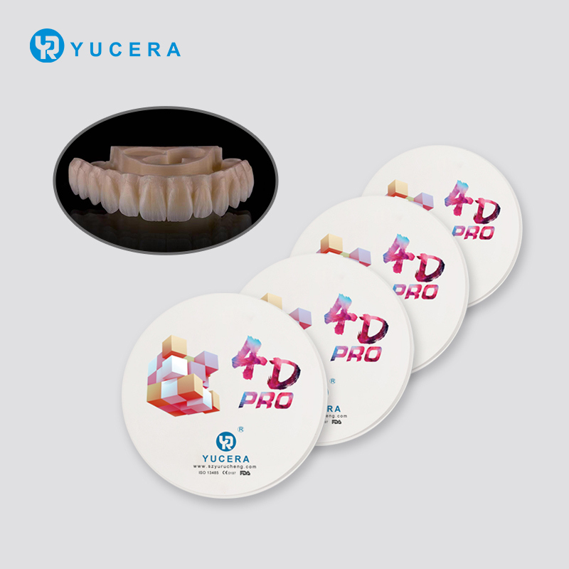 치과용 지르코니아 블록 YUCERA 4D Pro (1200MPa/43-57% 투과율) | 멀티 레이어 그라데이션 기술