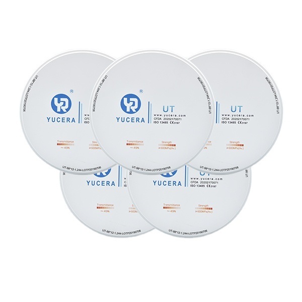 치과 크라운용 Yucera UT 화이트 지르코니아 세라믹 블록의 정밀함 발견