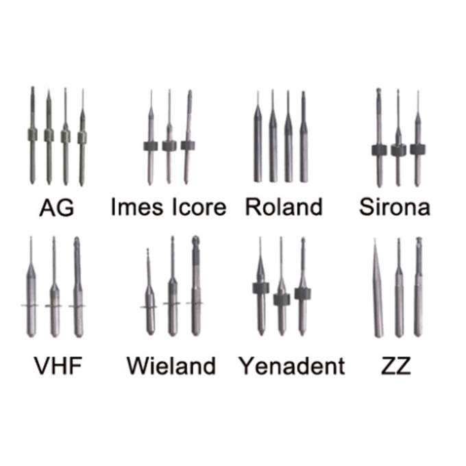 VHF Amann Arum 치과 밀링 Burs CAD CAM 밀링 커터 0.6mm 2.0mm 2.5mm 0